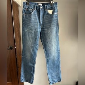 Zara TRF straight jeans in indigo blue, size 8